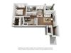 A4 3D Floor Plan One-Bedroom Floor Plan A4 | Avenues at Creekside Apartments